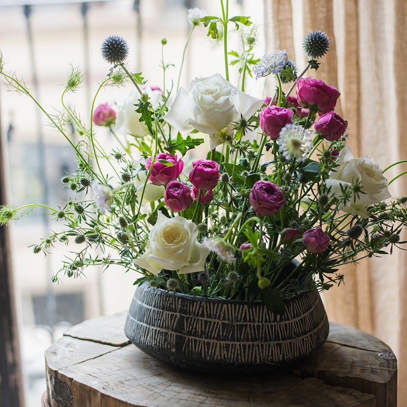 Geometry Line Ceramic Stoneware Flower Pot - RusticReach