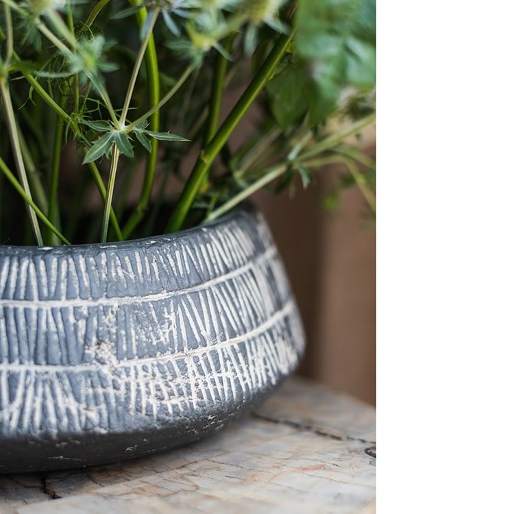 Geometry Line Ceramic Stoneware Flower Pot - RusticReach