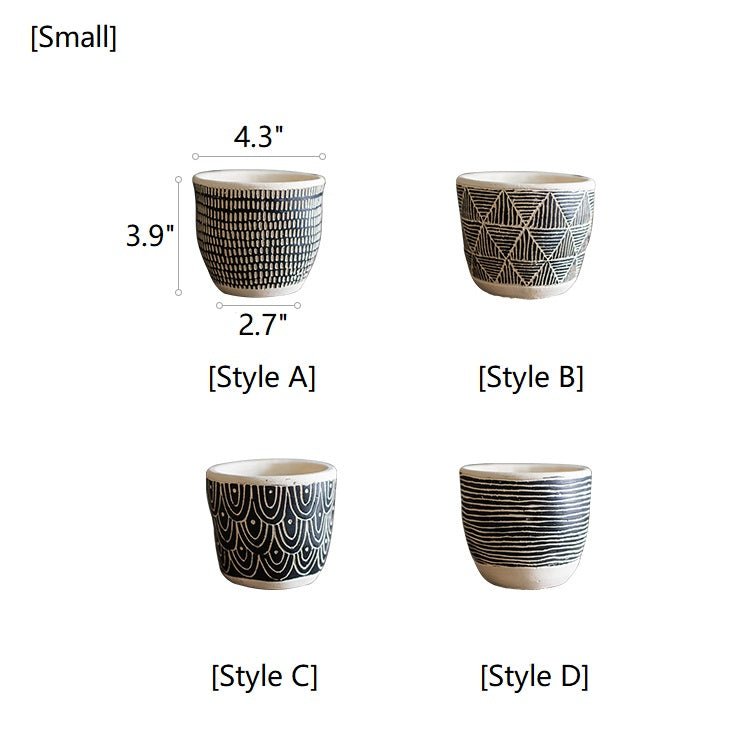 Geometric Art Concrete Flower Pot - RusticReach
