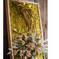 Artificial Plant Flowers Large Golden Bird Vase 3D Framed Wall Art