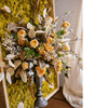 Artificial Plant Flowers Large Golden Bird Vase 3D Framed Wall Art - RusticReach