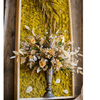 Artificial Plant Flowers Large Golden Bird Vase 3D Framed Wall Art - RusticReach
