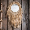 Handcraft Grass Hanging Round Mirror - RusticReach