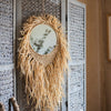 Handcraft Grass Hanging Round Mirror - RusticReach