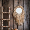 Handcraft Grass Hanging Round Mirror - RusticReach