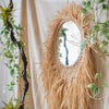 Handcraft Grass Hanging Round Mirror - RusticReach