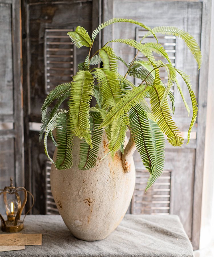 Artificial Green Fern Leaf Stem Plant 37" Tall - RusticReach