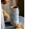 Gray Blue Handpainted Terracotta Table Vase - RusticReach