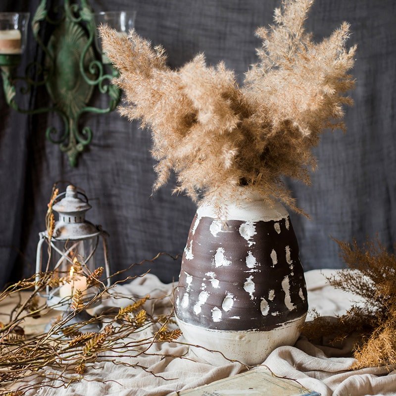 Handcrafted Ceramic Pottery Vase Brown - RusticReach