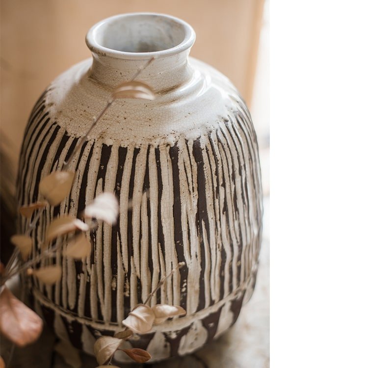 Handcrafted Ceramic Pottery Vase Brown - RusticReach