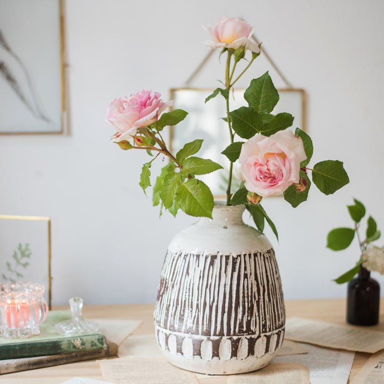 Handcrafted Ceramic Pottery Vase Brown - RusticReach