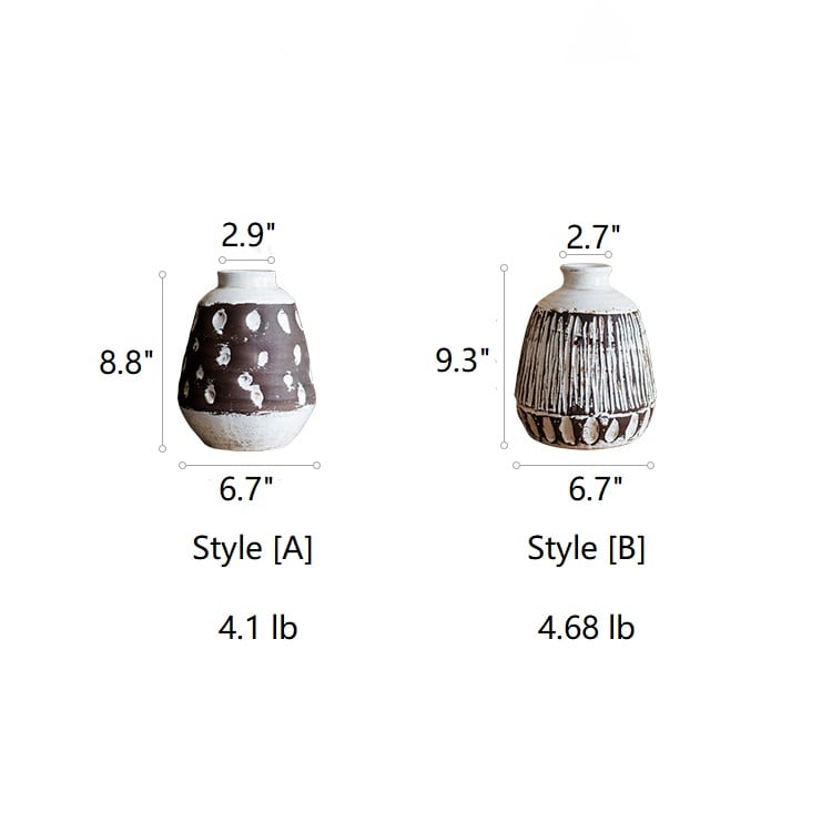 Handcrafted Ceramic Pottery Vase Brown - RusticReach