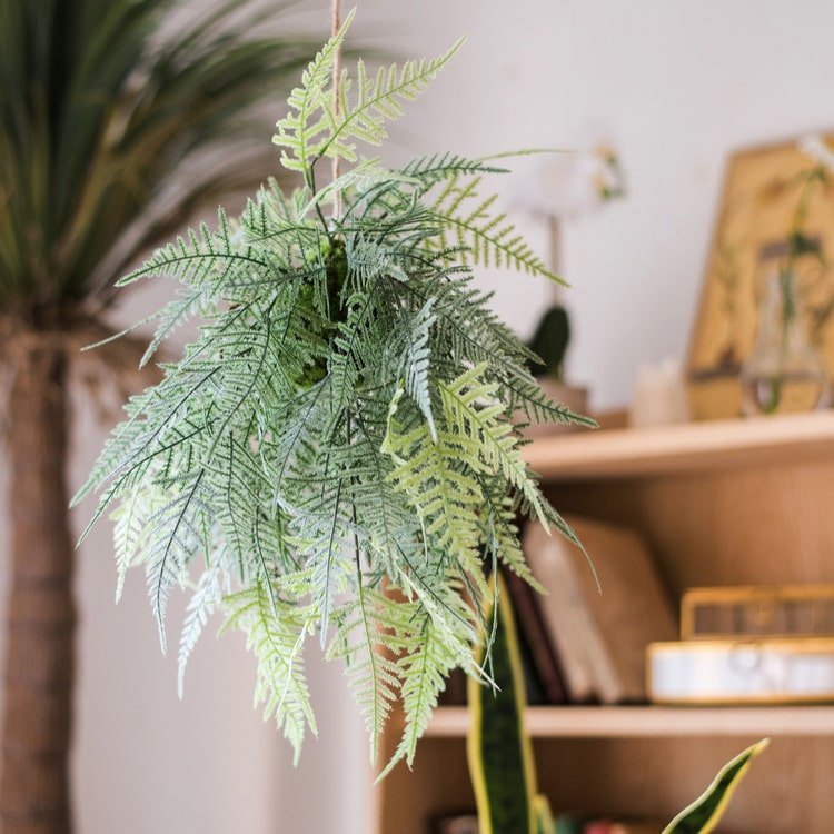Faux Artificial Asparagus Setaceus Hanging Fern Plant - RusticReach