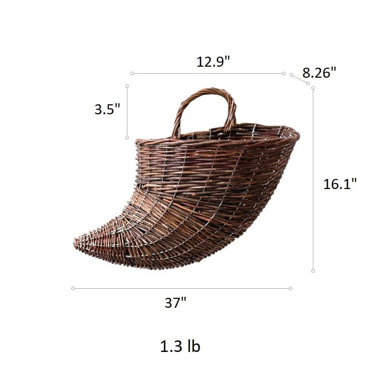 Horn Shape Willow Hanging Basket Planter - RusticReach