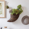 Horn Shape Willow Hanging Basket Planter - RusticReach