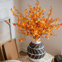 Impressionist Oncidium Orchid Stem in Orange 31" Tall - RusticReach