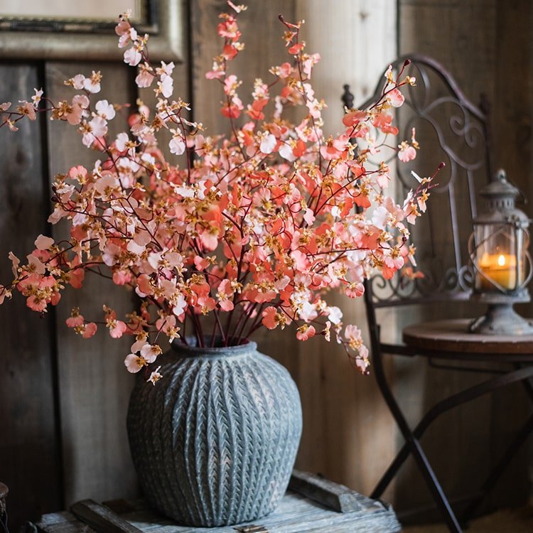 Impressionist Oncidium Orchid Stem in Pink 31" Tall - RusticReach