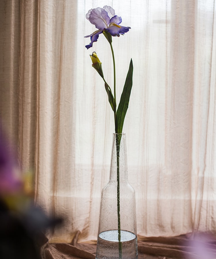 Artificial Iris Flower Stem 31.5" Tall