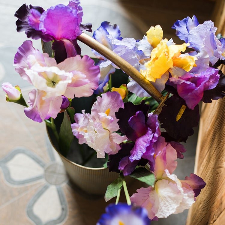 Faux Artificial Iris Flower Stem 31.5" Tall Silk - RusticReach