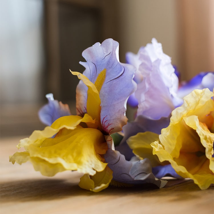Faux Artificial Iris Flower Stem 31.5" Tall Silk