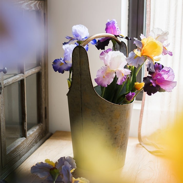 Faux Artificial Iris Flower Stem 31.5" Tall Silk - RusticReach