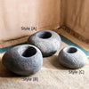 Japanese Zen Style Gray Stone Flowerpot - RusticReach