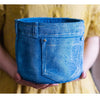 Pants for Plants Blue Jeans Cement Flower Pot - RusticReach