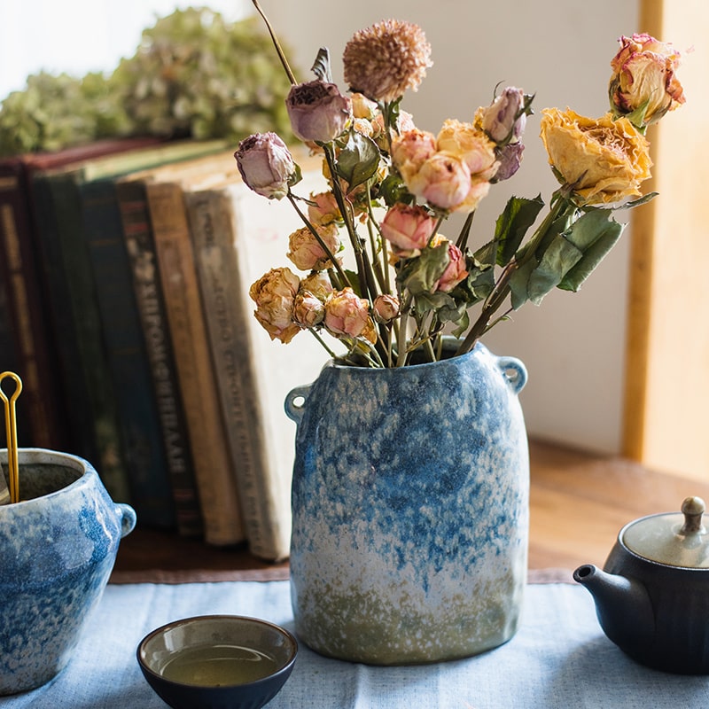 Kiln Glazed Blue Vase
