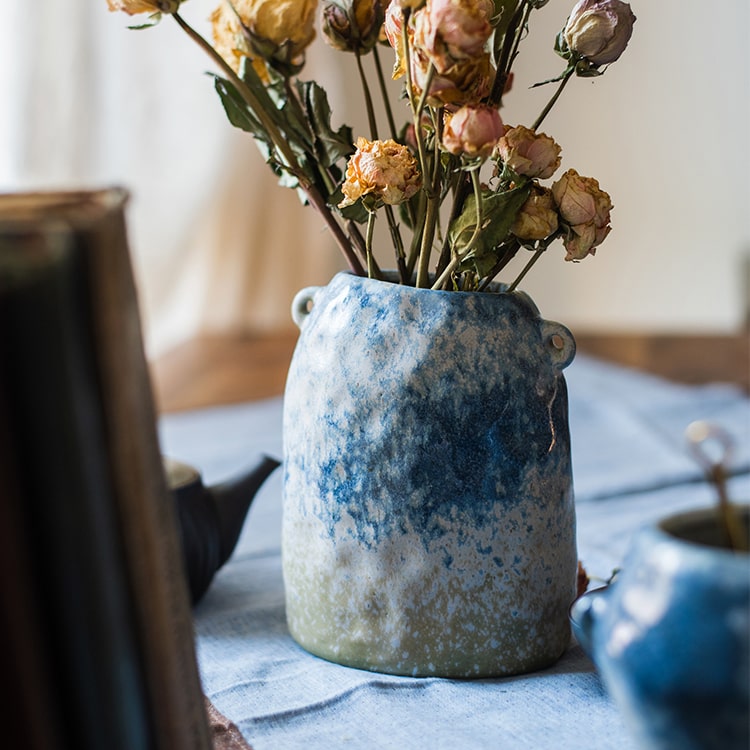 Kiln Glazed Blue Vase