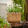 Lady Straw Basket Cement Planter - RusticReach