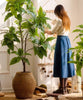 Large Basket Cement Pot Backyard Planter - RusticReach