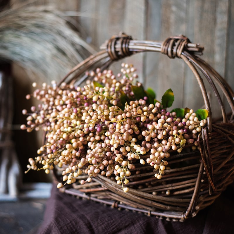  Tallow Berries Dried, Natural Stem Wedding Floral