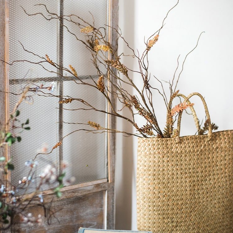 Artificial Dried Ling Yu Grass Stem 47" Tall Faux - RusticReach