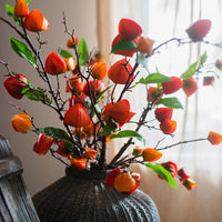 Artificial Makino Fruit Stem in Orange Red 39" Tall