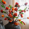 Artificial Makino Fruit Stem in Orange Red 39" Tall Silk Plant - RusticReach
