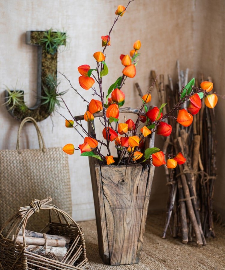 Artificial Makino Fruit Stem in Orange Red 39" Tall Silk Plant - RusticReach