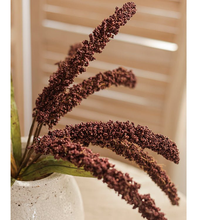 Artificial Millet Bundle in Dark Burgundy 19" Tall - RusticReach