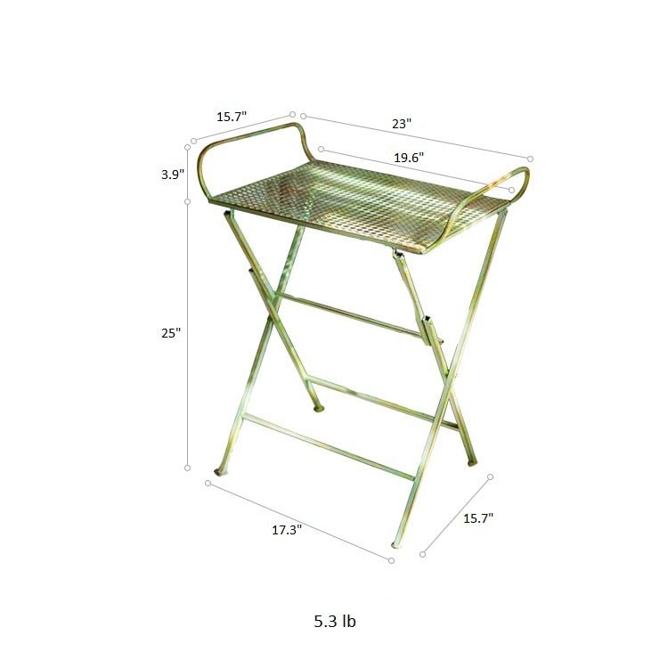 Green Farmhouse Metal Side Table - RusticReach