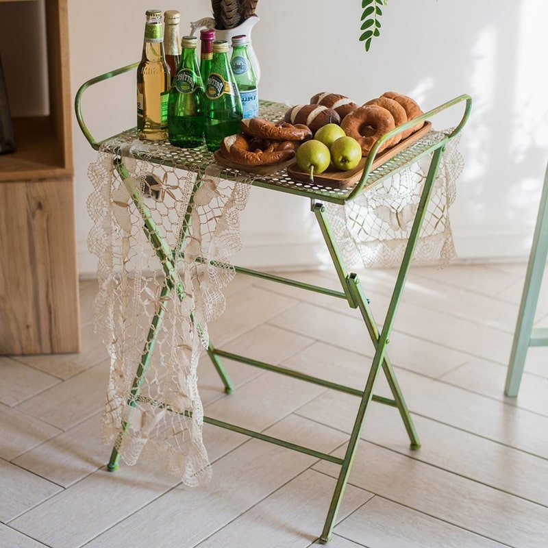 Green Farmhouse Metal Side Table - RusticReach