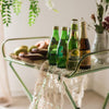 Green Farmhouse Metal Side Table - RusticReach