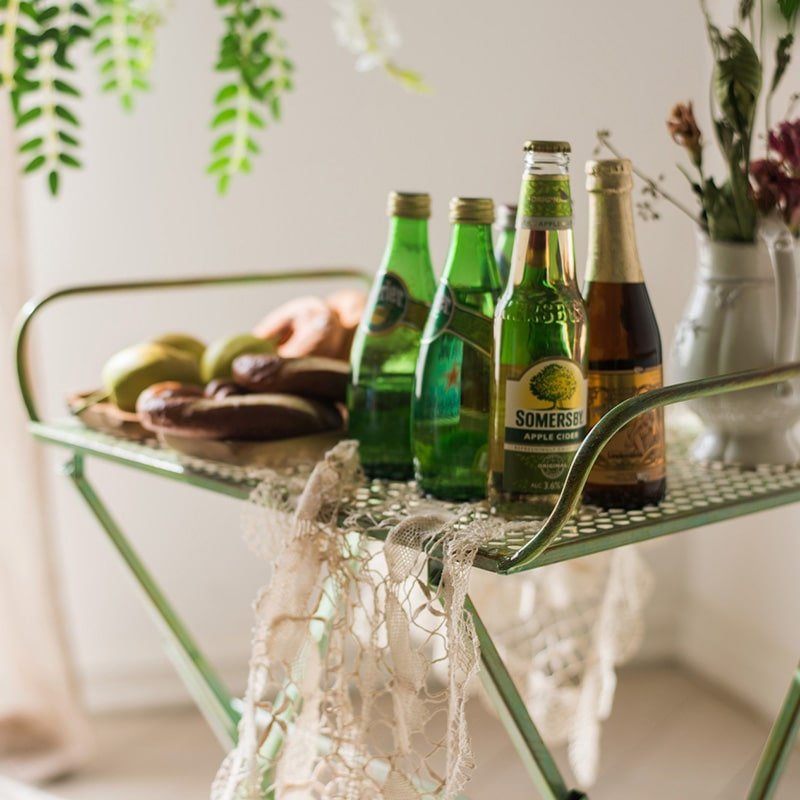 Green Farmhouse Metal Side Table - RusticReach