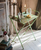 Green Farmhouse Metal Side Table - RusticReach