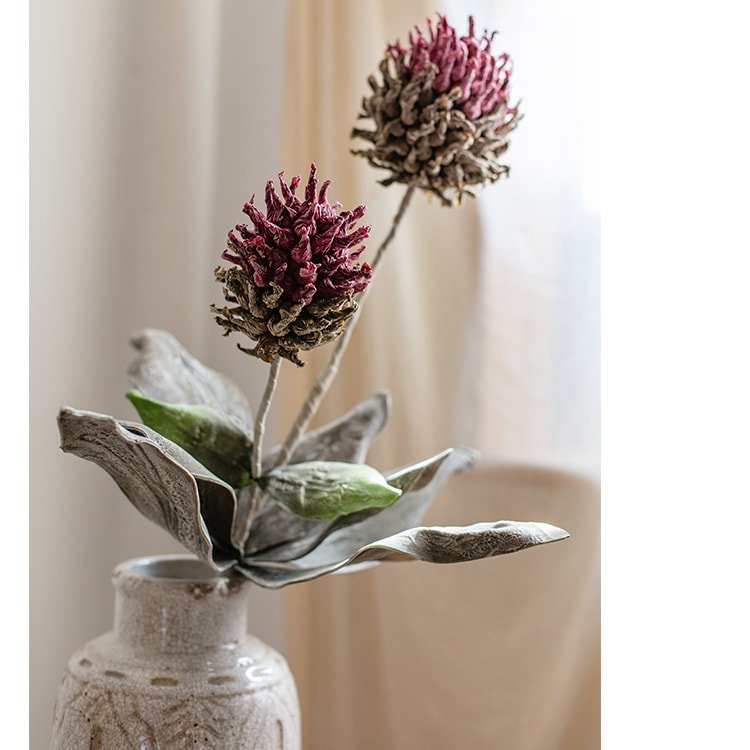 Artificial Tall Stem Flower Mulan Thistle 43" Tall - RusticReach