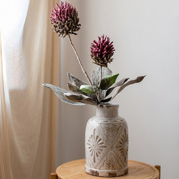 Artificial Tall Stem Flower Mulan Thistle 43" Tall - RusticReach