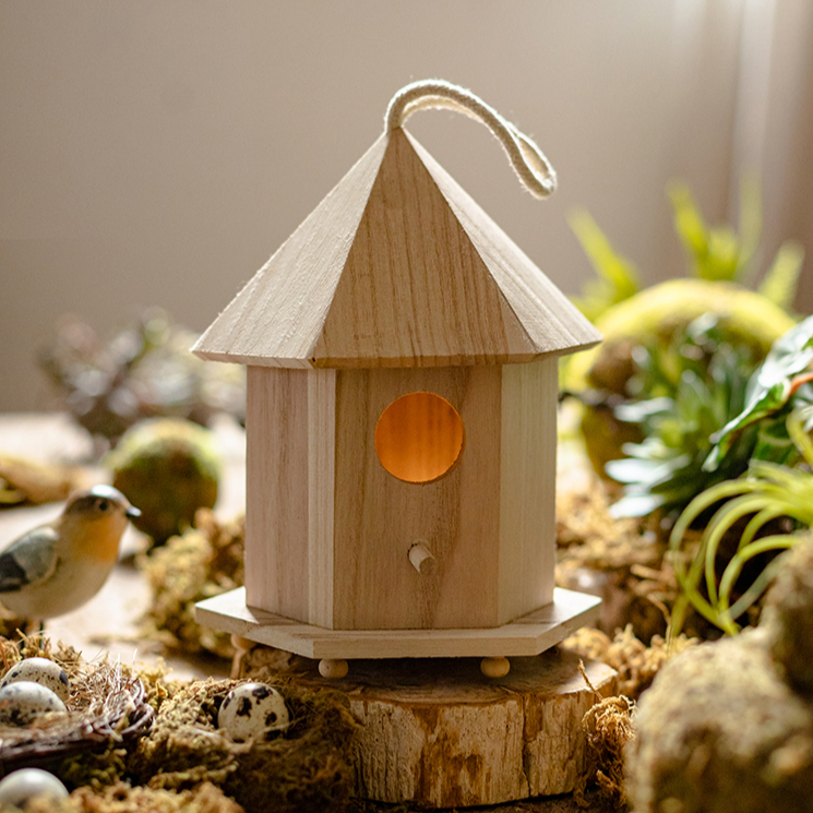 Natural Solid Wood Bird's Nest