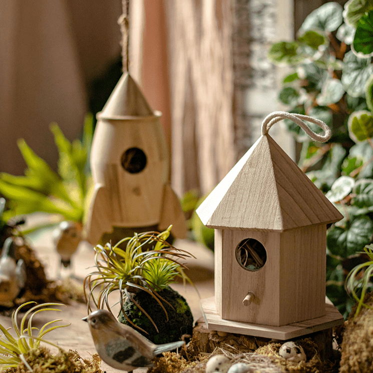 Natural Solid Wood Bird's Nest - RusticReach