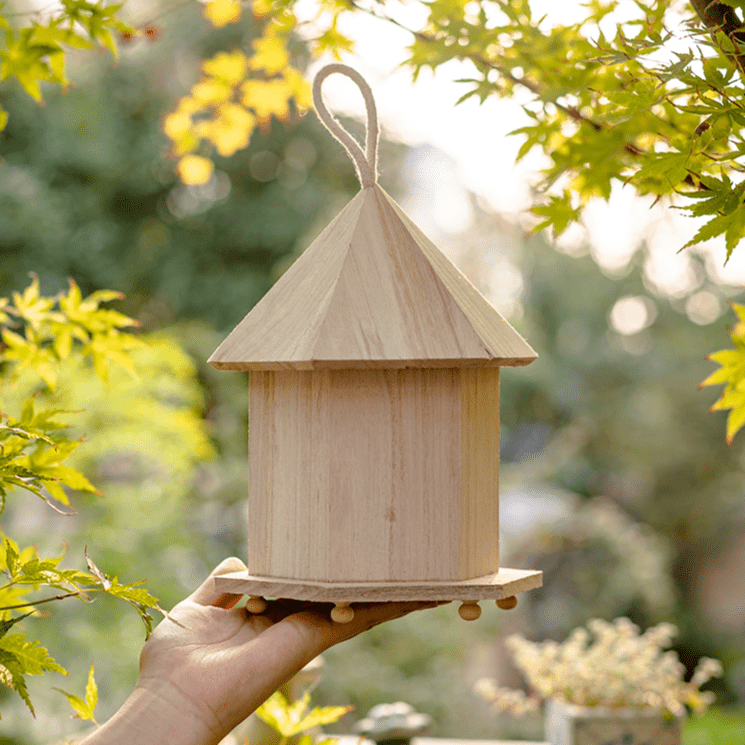 Natural Solid Wood Bird's Nest - RusticReach