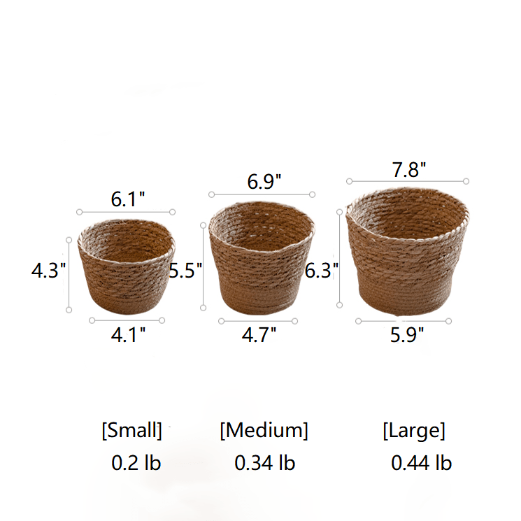 Natural Straw Desktop Flower Basket - RusticReach