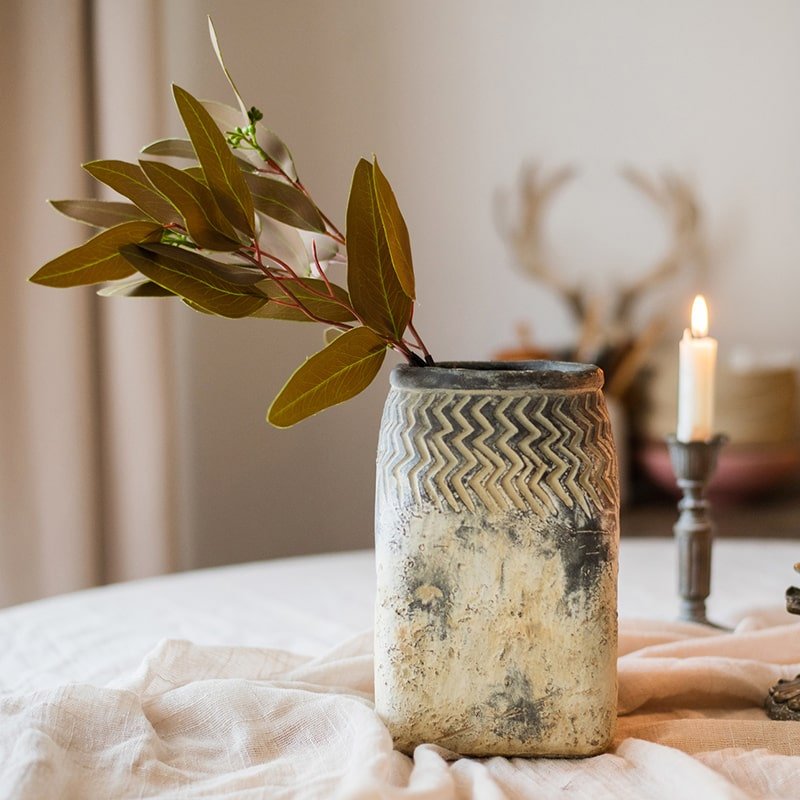 Artificial Oval Leaf Eucalyptus Stem Bundle in Brown 18" Tall Faux - RusticReach