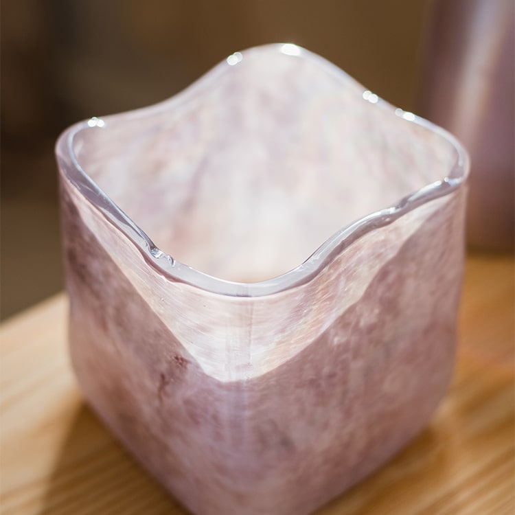 Pink Morandi Color Art Glass Vase